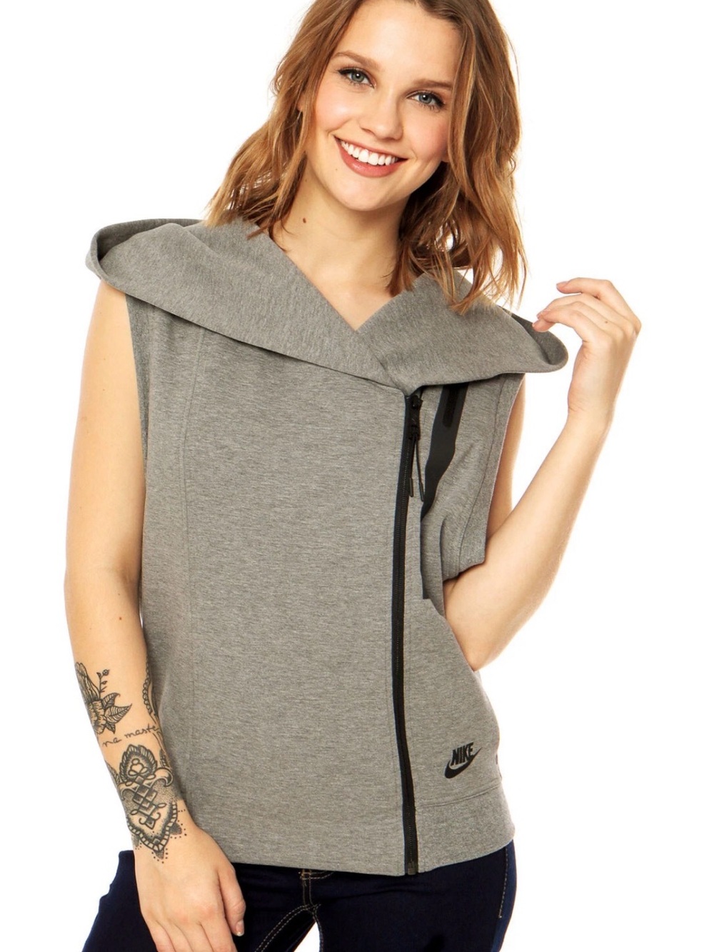 Nike Sportswear Tech Fleece Sleeveless Hoodie Women's Size Medium 689067-091
